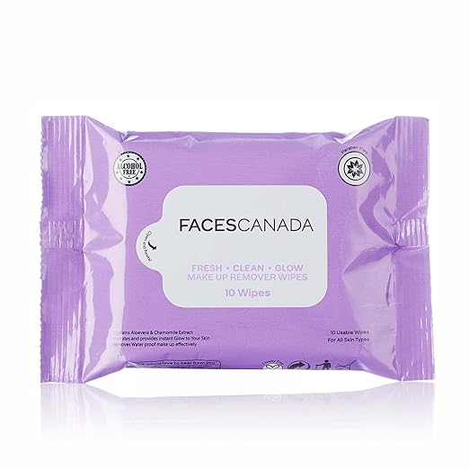 FACESCANADA Fresh Clean Glow Makeup Remover Wipes - 10 Wipes - Image 1