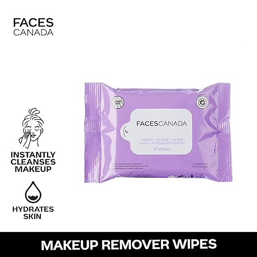FACESCANADA Fresh Clean Glow Makeup Remover Wipes - 10 Wipes - Image 2