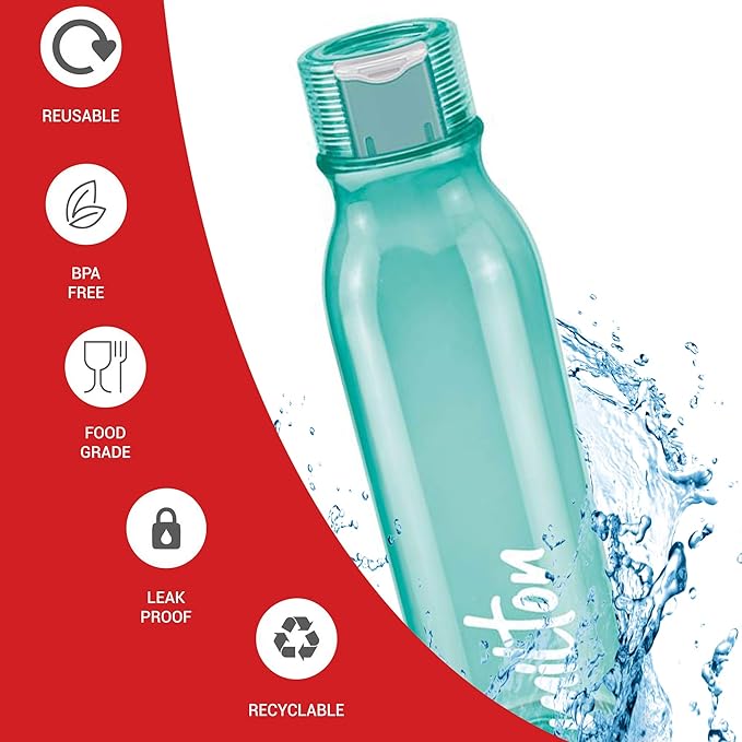 MILTON Name Tag 1000 Water Bottle, 958 ml, Reusable Plastic Fridge Bottle - Image 4