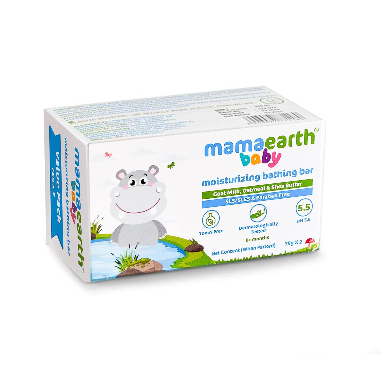 Mamaearth Moisturizing Bathing Bar For Babies - 75 g x 2 - Image 1