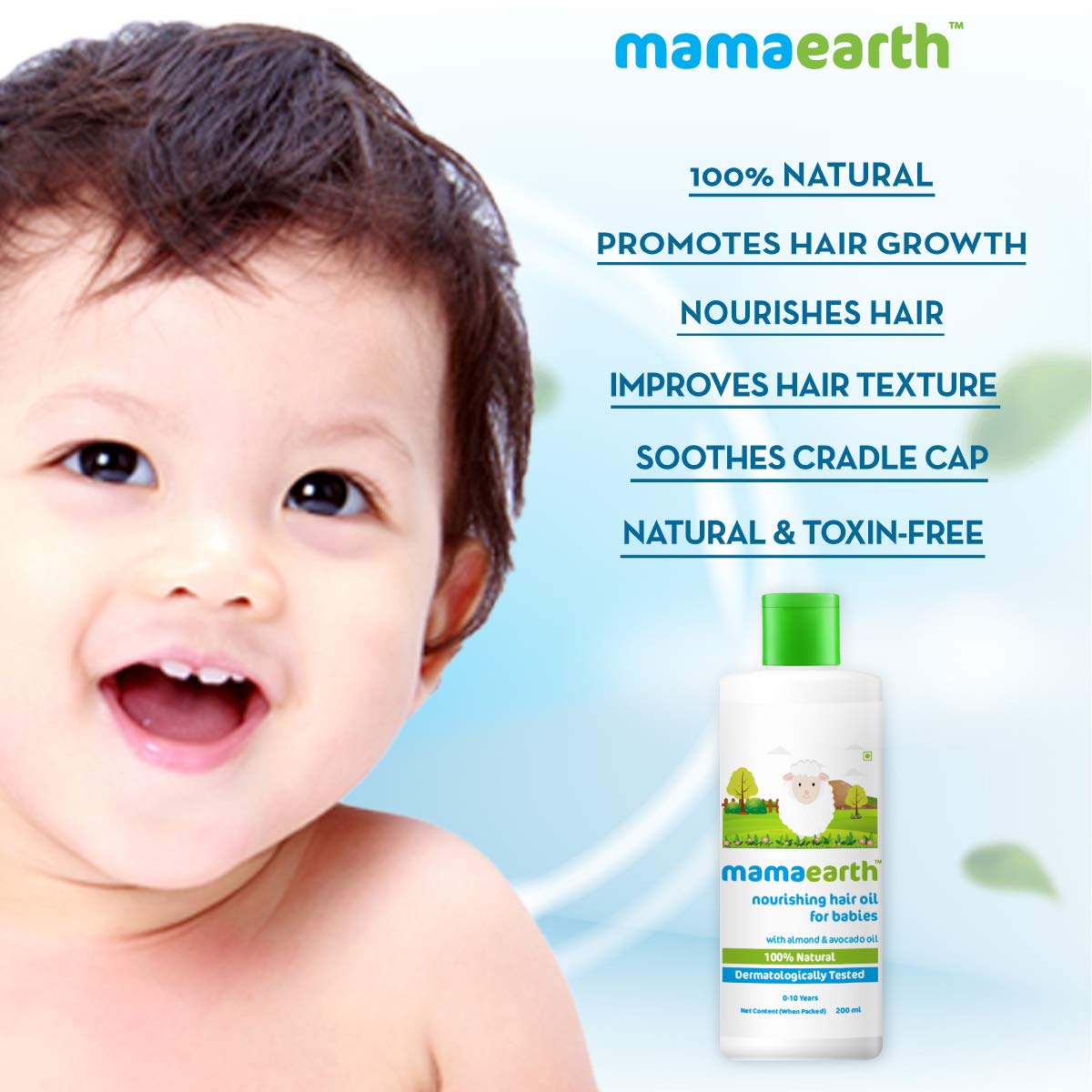 Mamaearth Nourishing Baby Hair Oil, with Almond & Avocado Oil - Image 3