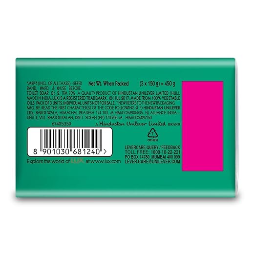 Lux Fresh Splash Cooling Mint & water lily Soap Bar, 3x150g - Image 3