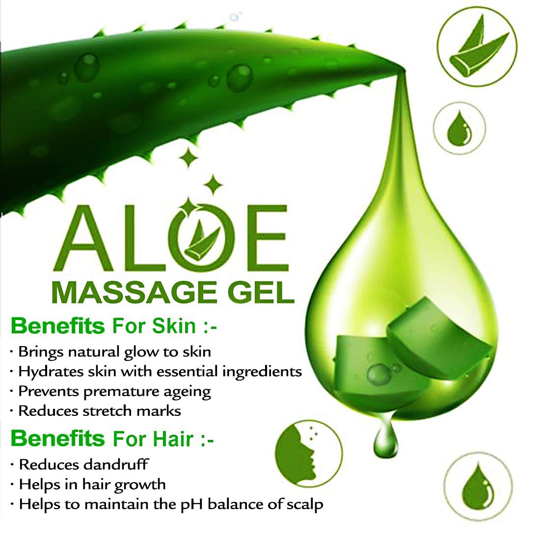 NutriGlow Aloe Vera Gel Great for Face - Image 3