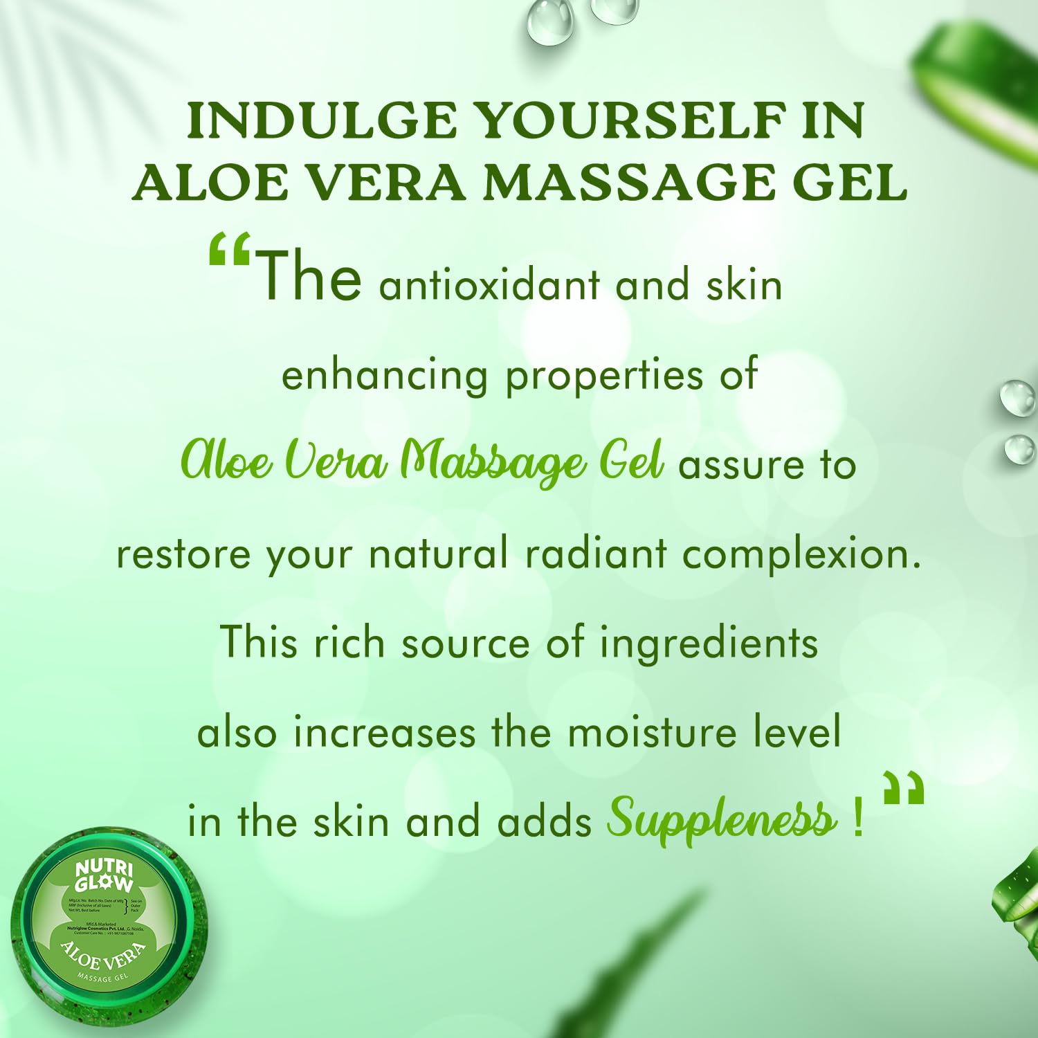 NutriGlow Aloe Vera Gel Face Moisturizer for men - Image 6