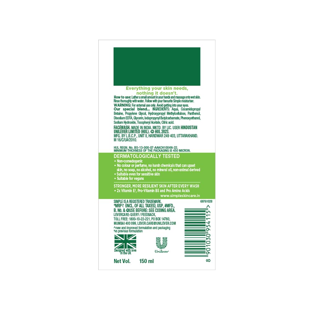 Simple Kind To Skin Refreshing Facial Wash 150 ml - Image 3