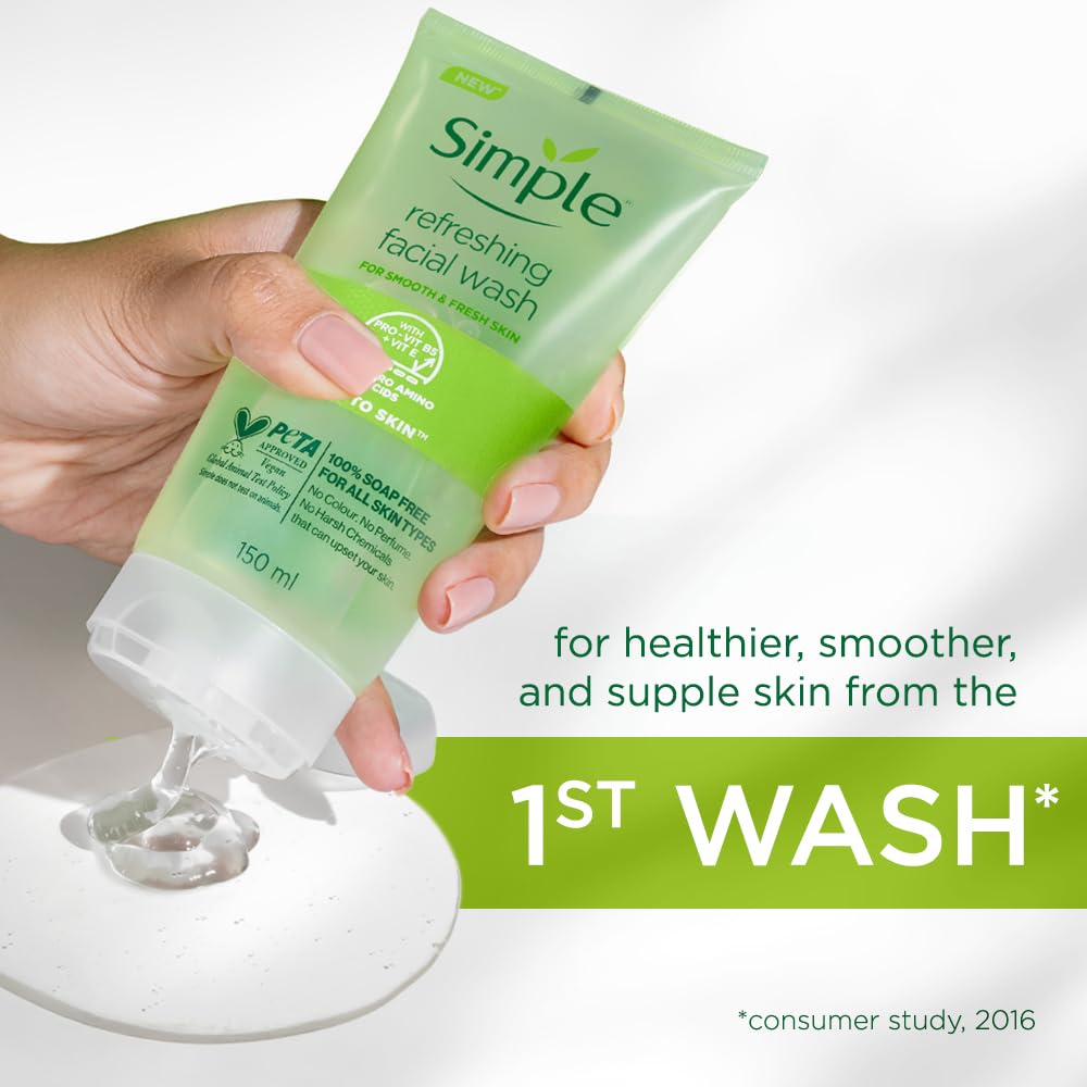 Simple Kind To Skin Refreshing Facial Wash 150 ml - Image 8