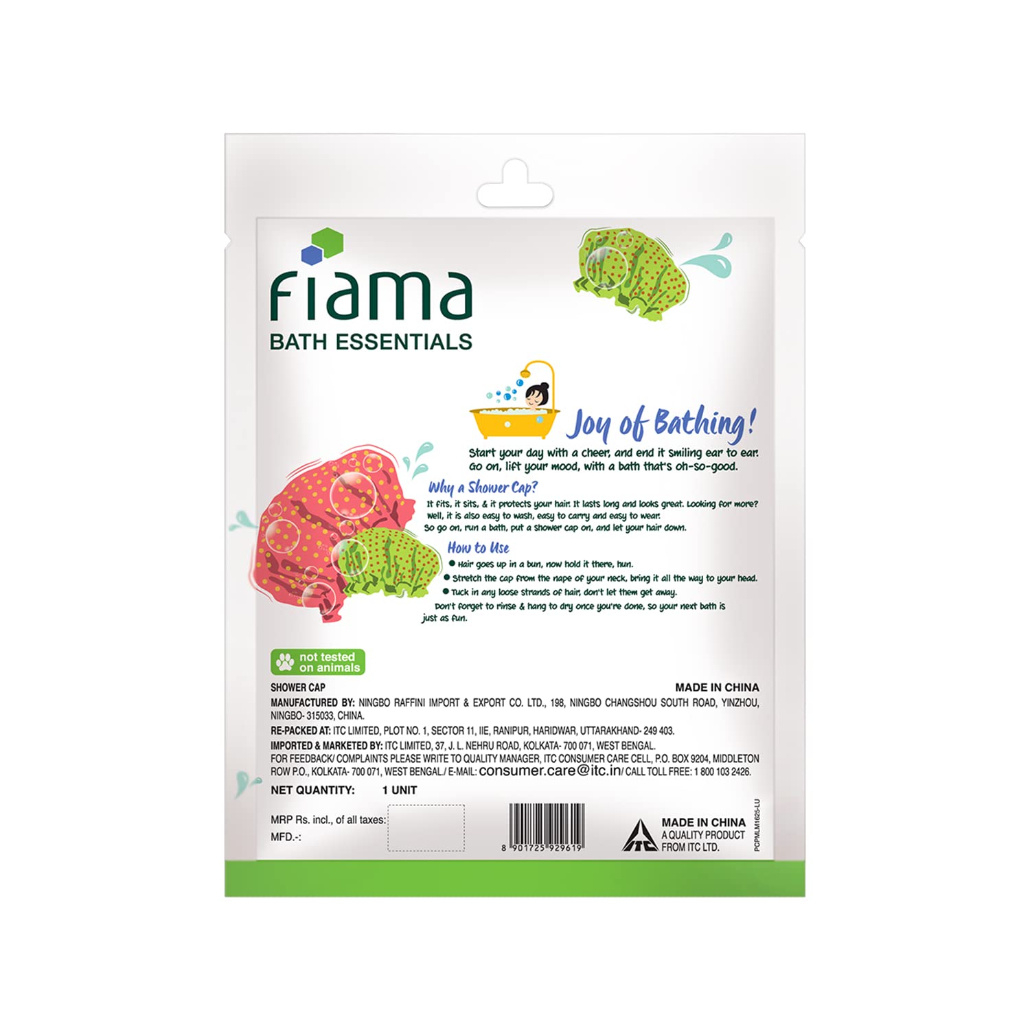Fiama Bath Essentials Shower Cap, 1 Piece, Hair Cap for Bathing, Hair Protection - Image 7