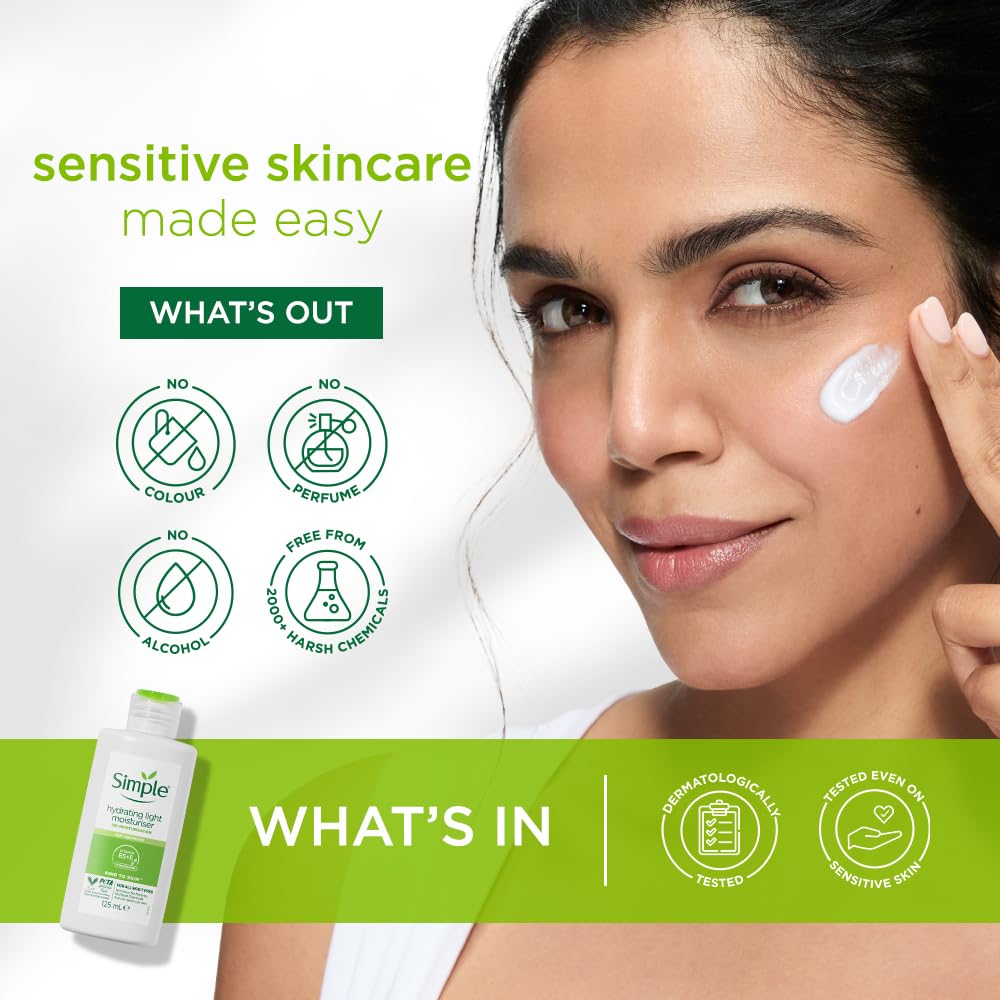 Simple Kind To Skin Hydrating Light Moisturiser Lotion 125ml  - Image 3