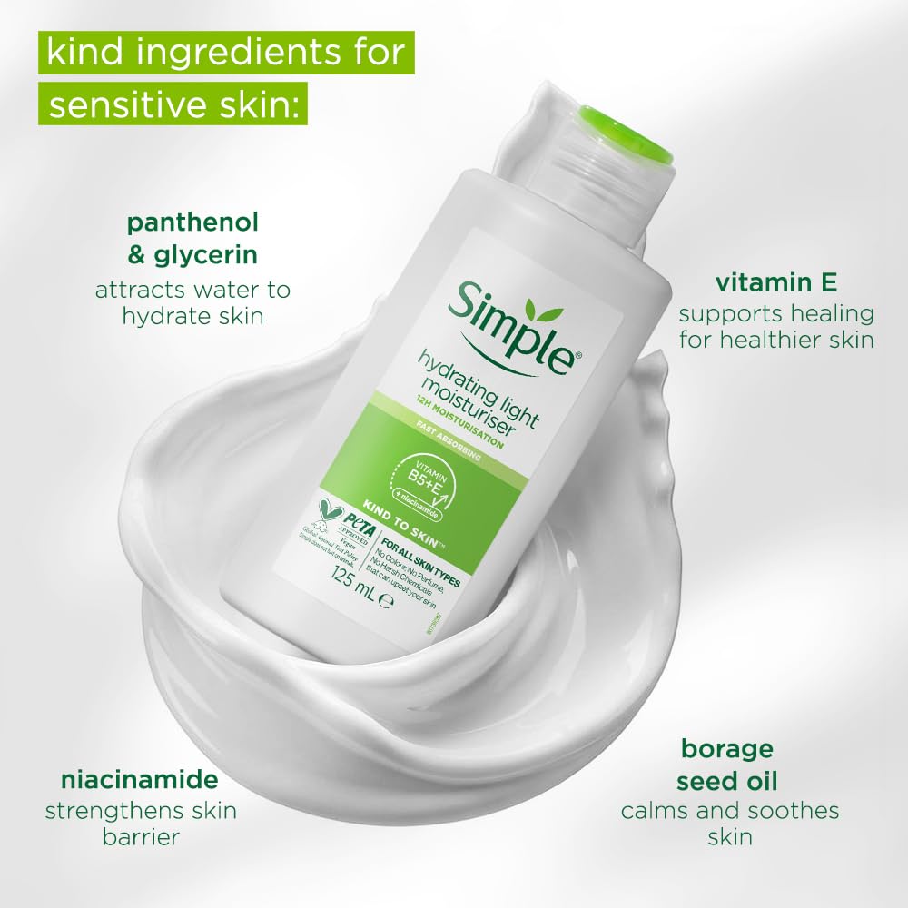 Simple Kind To Skin Hydrating Light Moisturiser Lotion 125ml  - Image 6