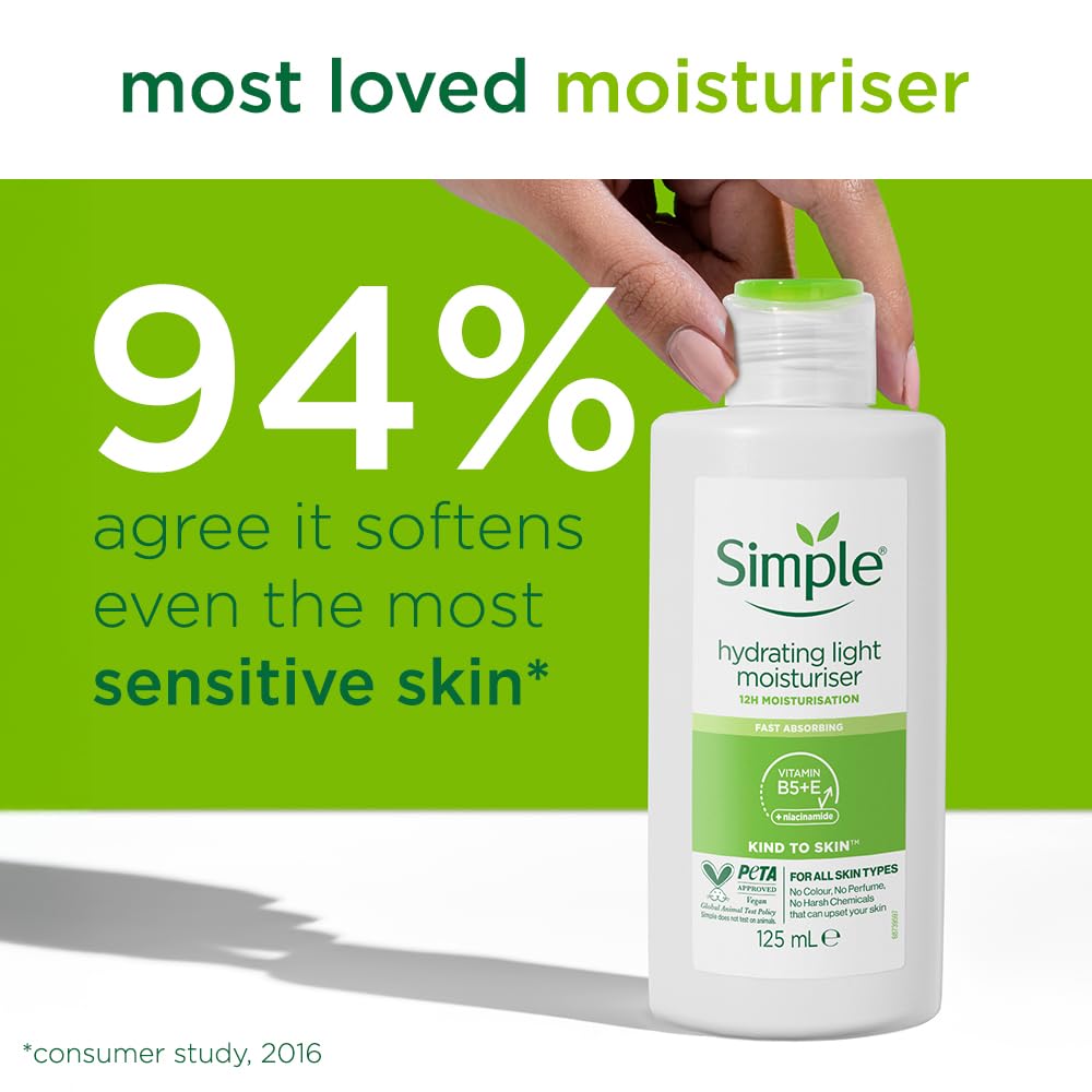 Simple Kind To Skin Hydrating Light Moisturiser Lotion 125ml  - Image 8
