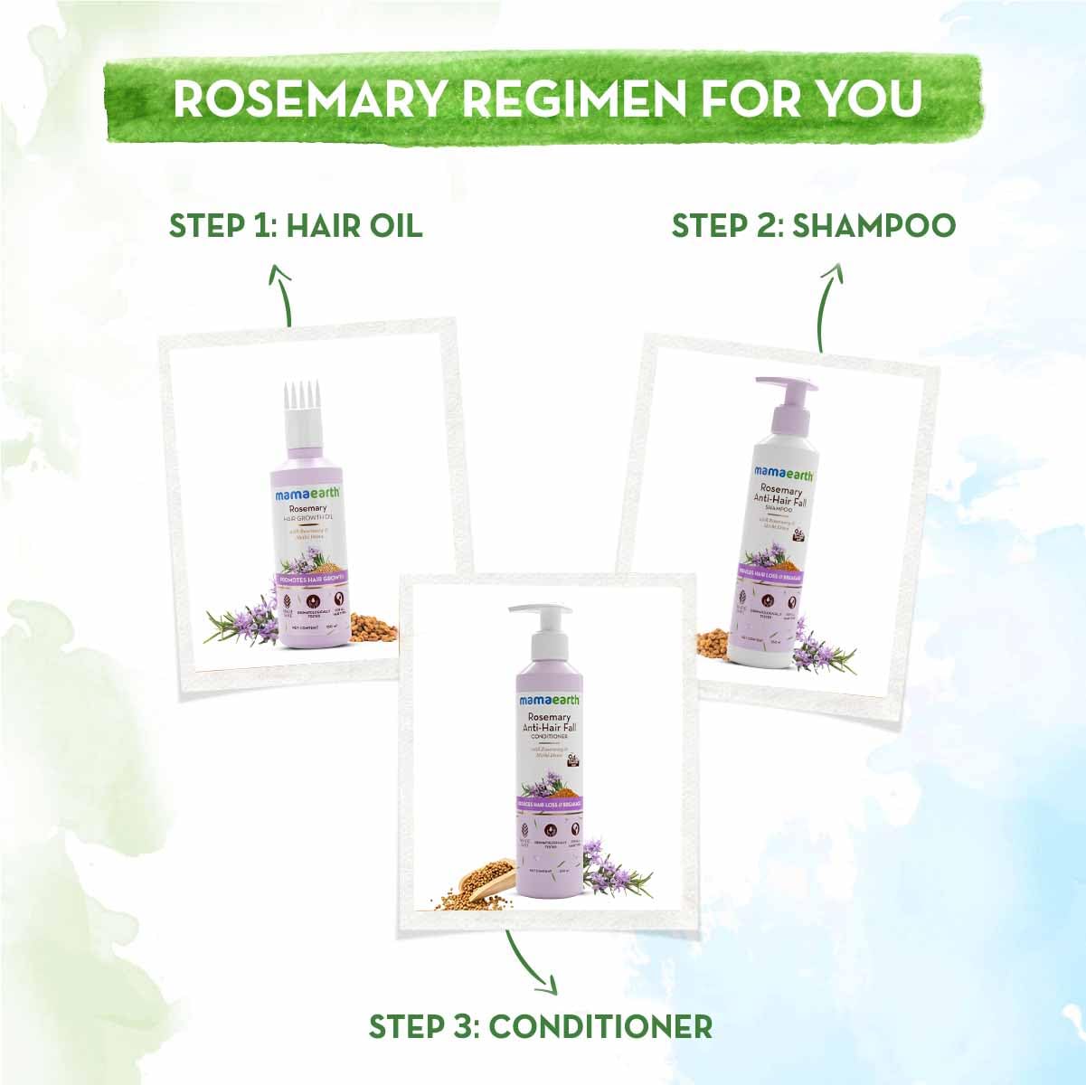 Mamaearth Rosemary Hair Growth Combo for Stronger Hair | Hair Fall & Breakage Control Shampoo + Strong Roots Oil for Weak Follicles | 150ml + 250ml / 2 Piece Set - Image 6