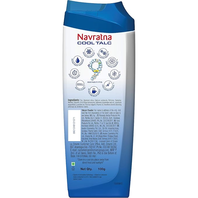 Navratna Cool Mint Fresh Talc 400g - Image 2