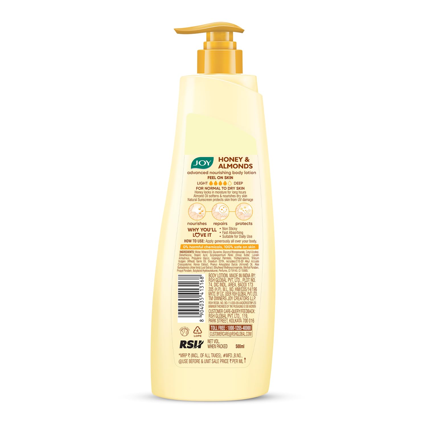 Joy Honey & Almonds Advanced Nourishing Lightweight Winter Body Lotion 500ml  - Image 2