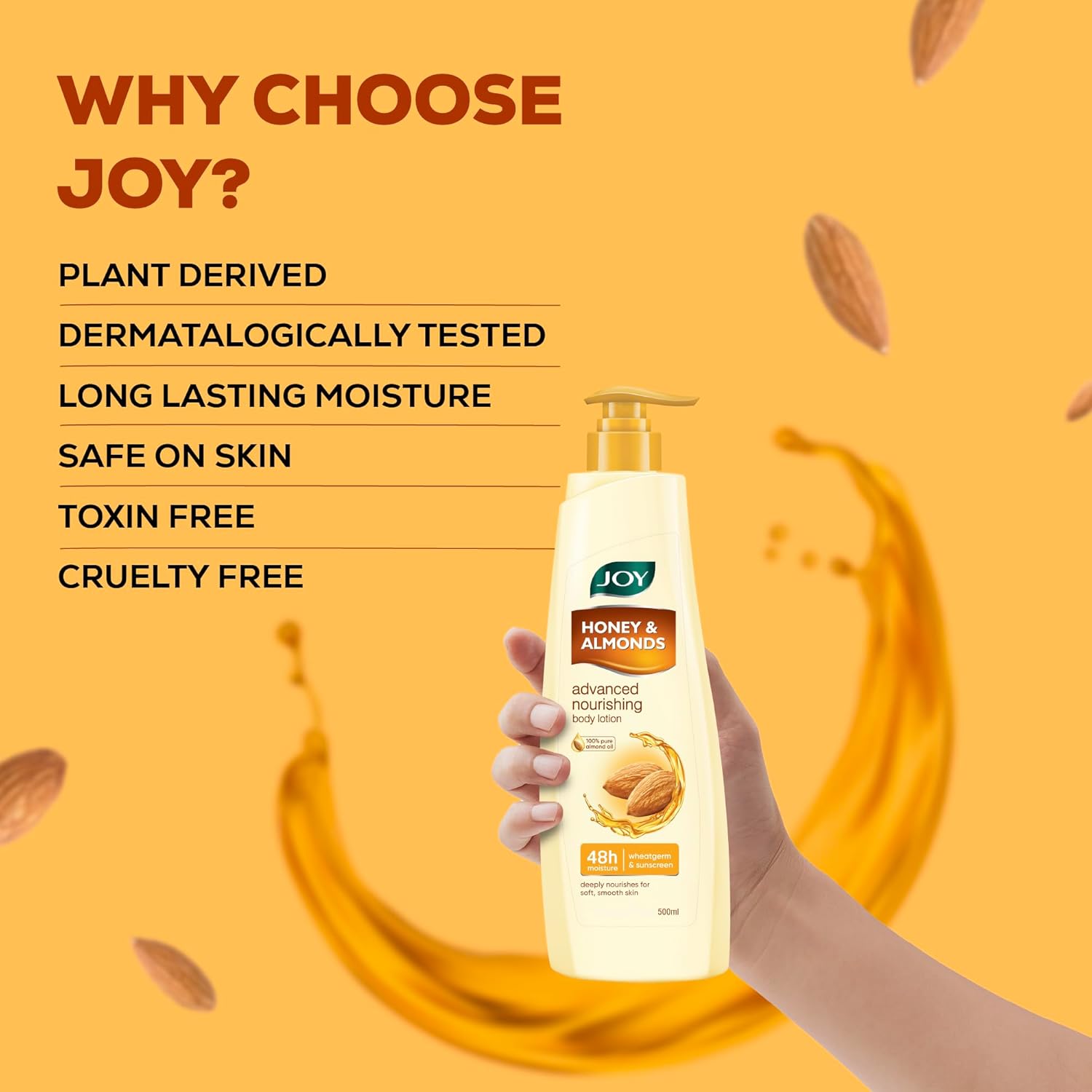 Joy Honey & Almonds Advanced Nourishing Lightweight Winter Body Lotion 500ml  - Image 7