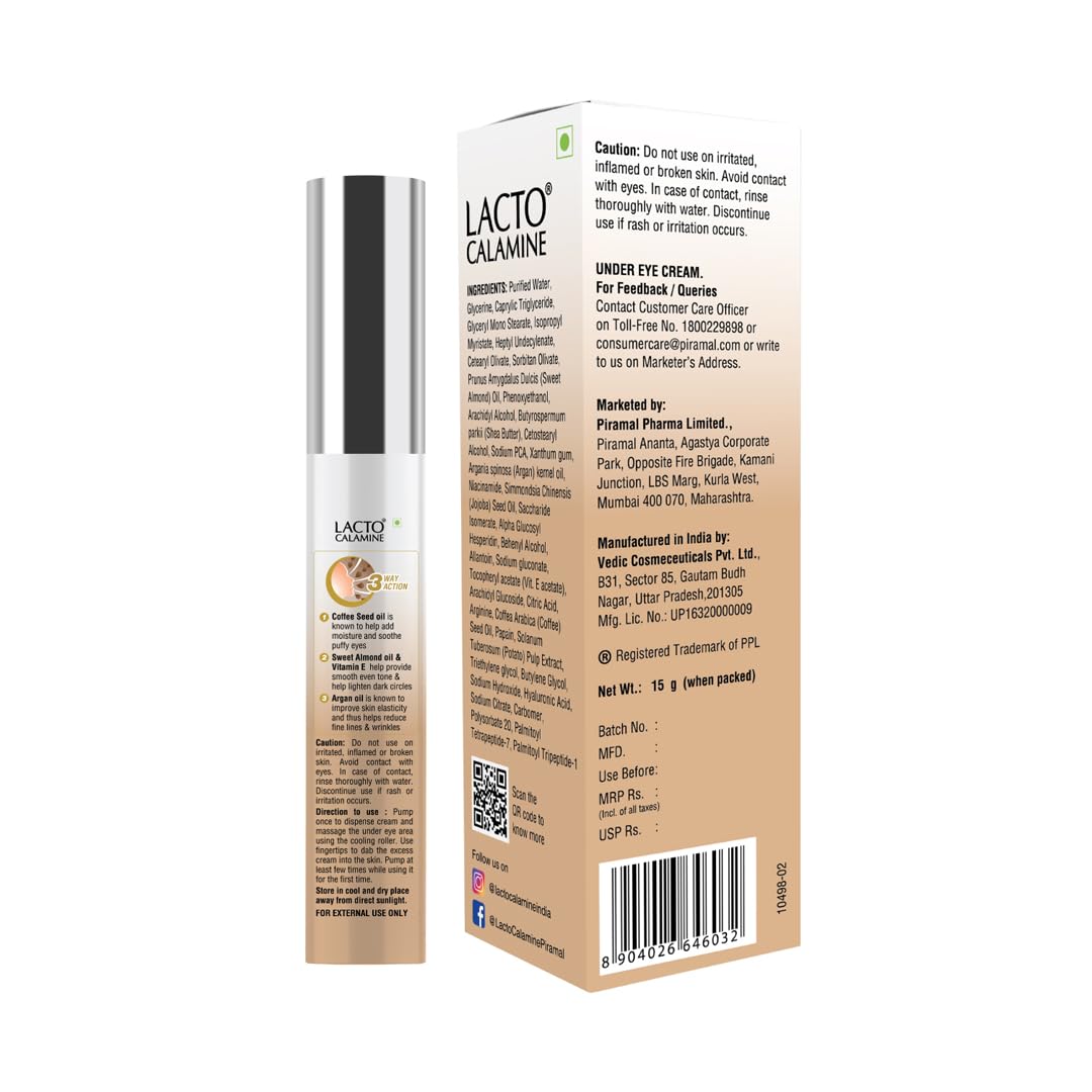 Lacto Calamine Under Eye Cream For Dark Circles for Women & Men 15g - Image 2