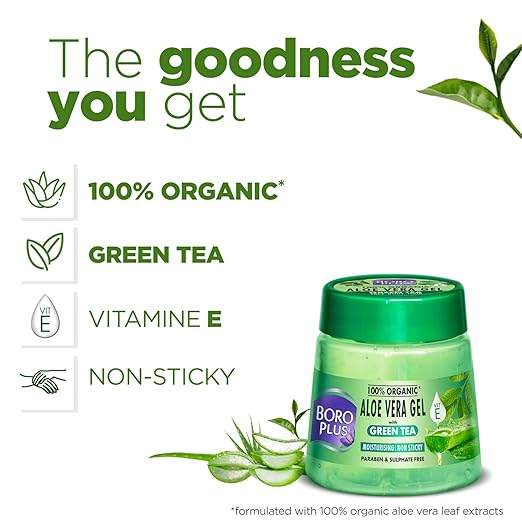 BOROPLUS Aloe Vera Gel with Green Tea & Vitamin E 200ml - Image 4