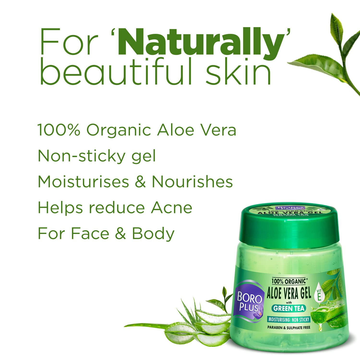 BOROPLUS Aloe Vera Gel with Green Tea & Vitamin E 200ml - Image 7