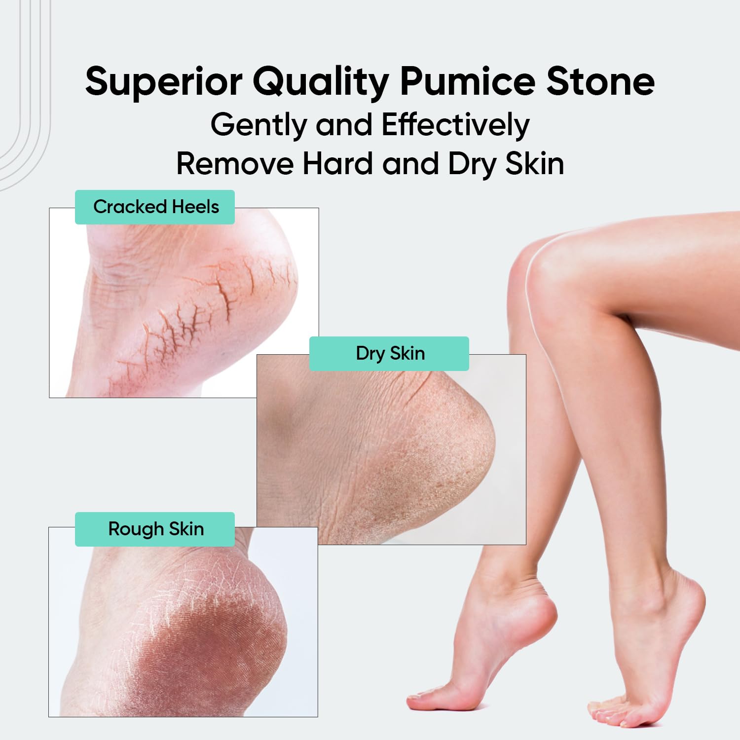 Vega Oval Shaped Pumice Stone for Remove Dead Skin & Callus, Foot Scrubber for Smooth Heels & Pedicure Tool for Men & Women - Image 3