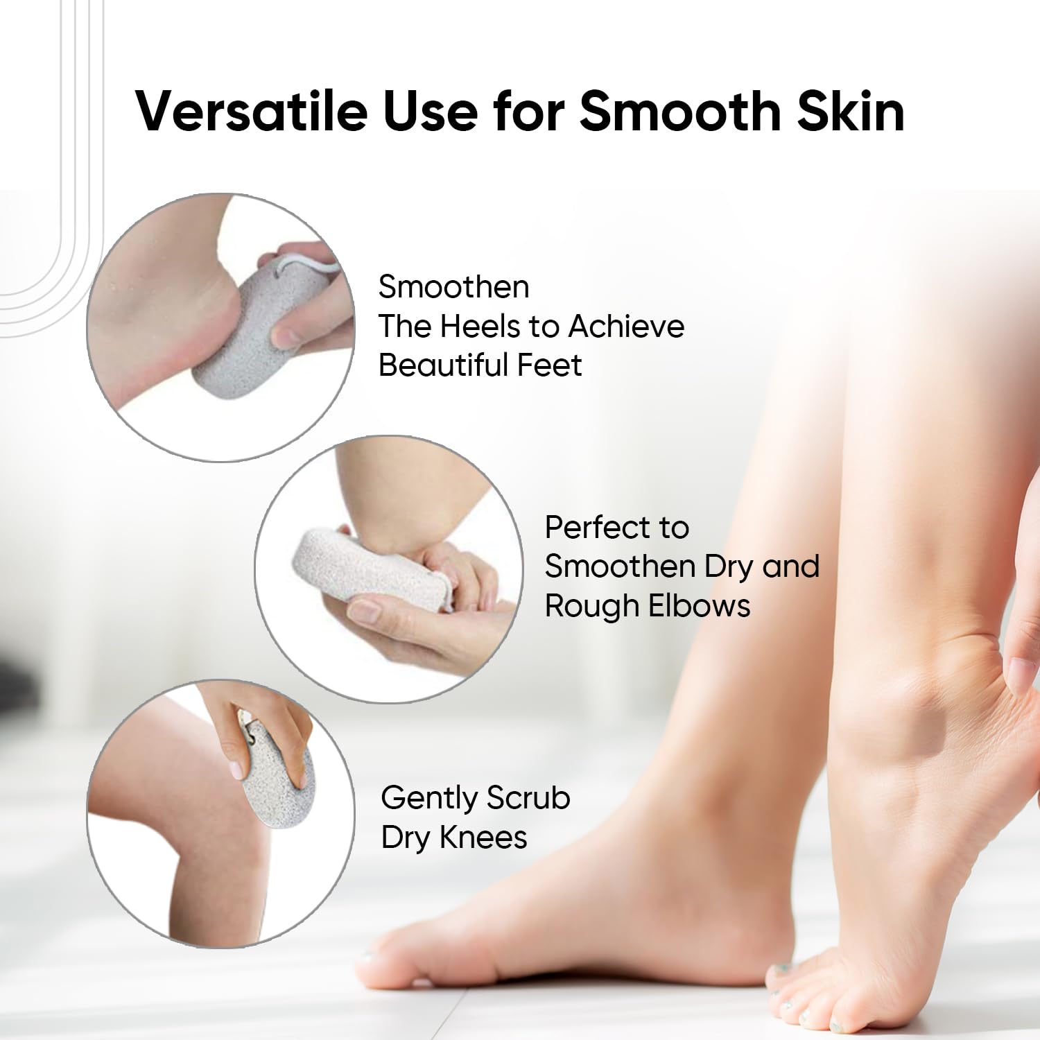 Vega Oval Shaped Pumice Stone for Remove Dead Skin & Callus, Foot Scrubber for Smooth Heels & Pedicure Tool for Men & Women - Image 4