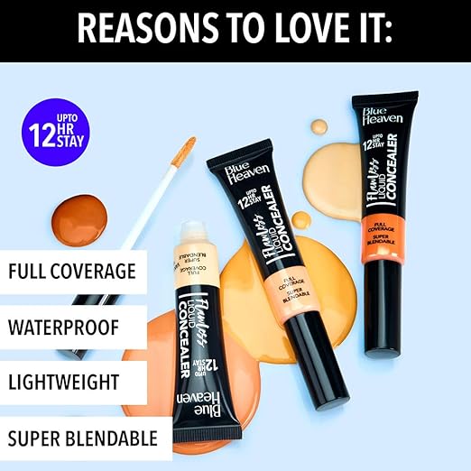 Blue Heaven Flawless liquid Concealer, 201, Cream, 16gm - Image 3
