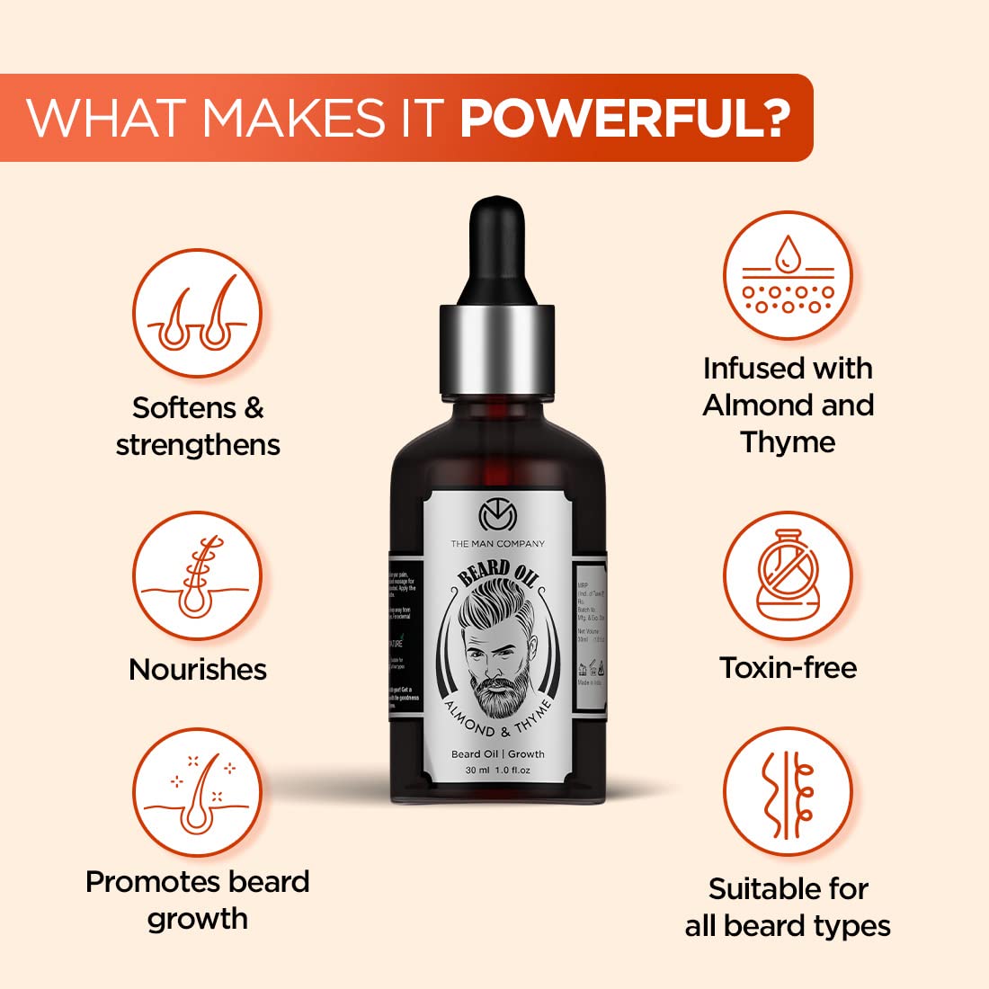 The Man Company Beard Oil for Growing Beard 30ml - Image 8