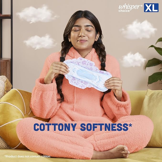 WHISPER CHOICE SANITARY PADS, 36 XL PADS - Image 4