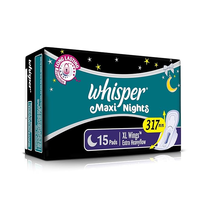 Whisper Maxi Nights Sanitary Pads for Women, XL, Pack of 15 Napkins - Image 2