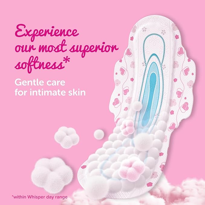 Whisper Ultra Softs Air Fresh Sanitary Pads for Women, XL 50 Napkins - Image 5
