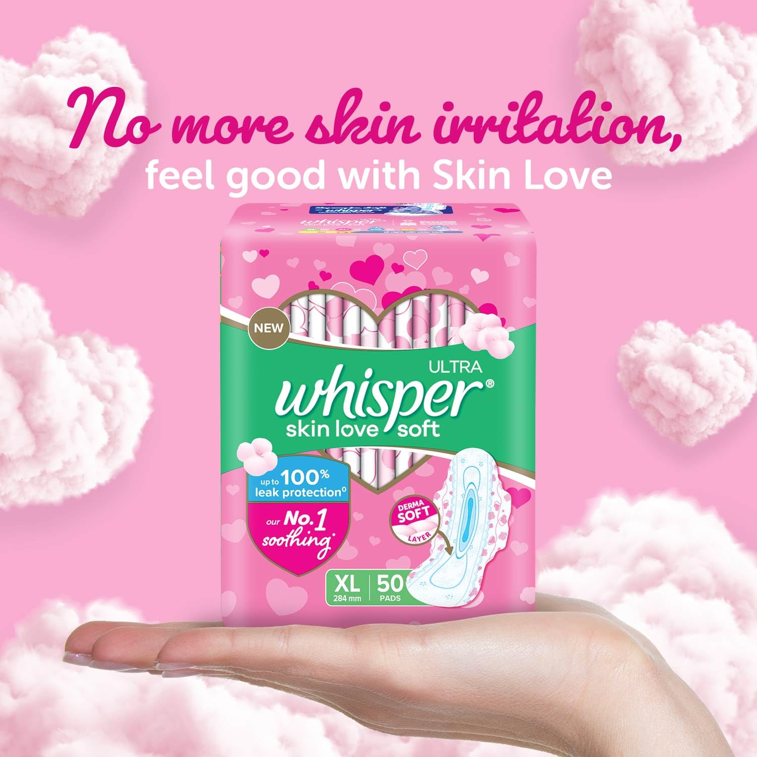 Whisper Ultra Softs Air Fresh Sanitary Pads for Women, XL 50 Napkins - Image 7