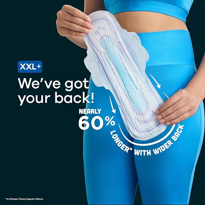 Whisper Bindazzz Nights 16 XXL+ Sanitary Pads, Upto 0% Leaks All Night Long - Image 4