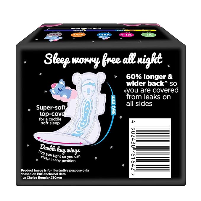 Whisper Ultra Night Sanitary Pads for Women, XXXL+ 8 Napkins - Image 3