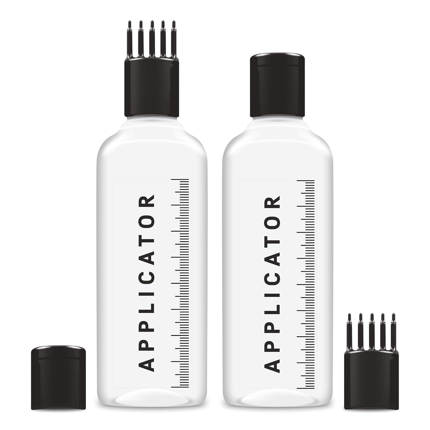 Chariot New York Hair Root Applicator Bottle with Comb Cap for Applying Hair Oil, Shampoo and Medicine (Pack of 2) - Image 1