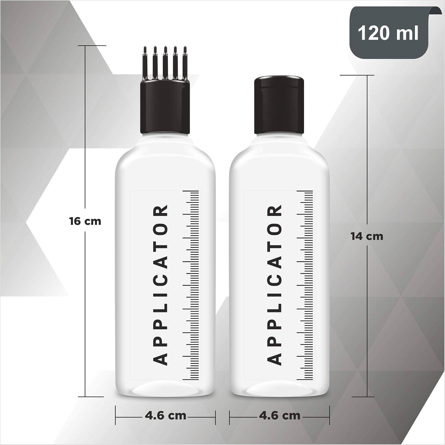 Chariot New York Hair Root Applicator Bottle with Comb Cap for Applying Hair Oil, Shampoo and Medicine (Pack of 2) - Image 2