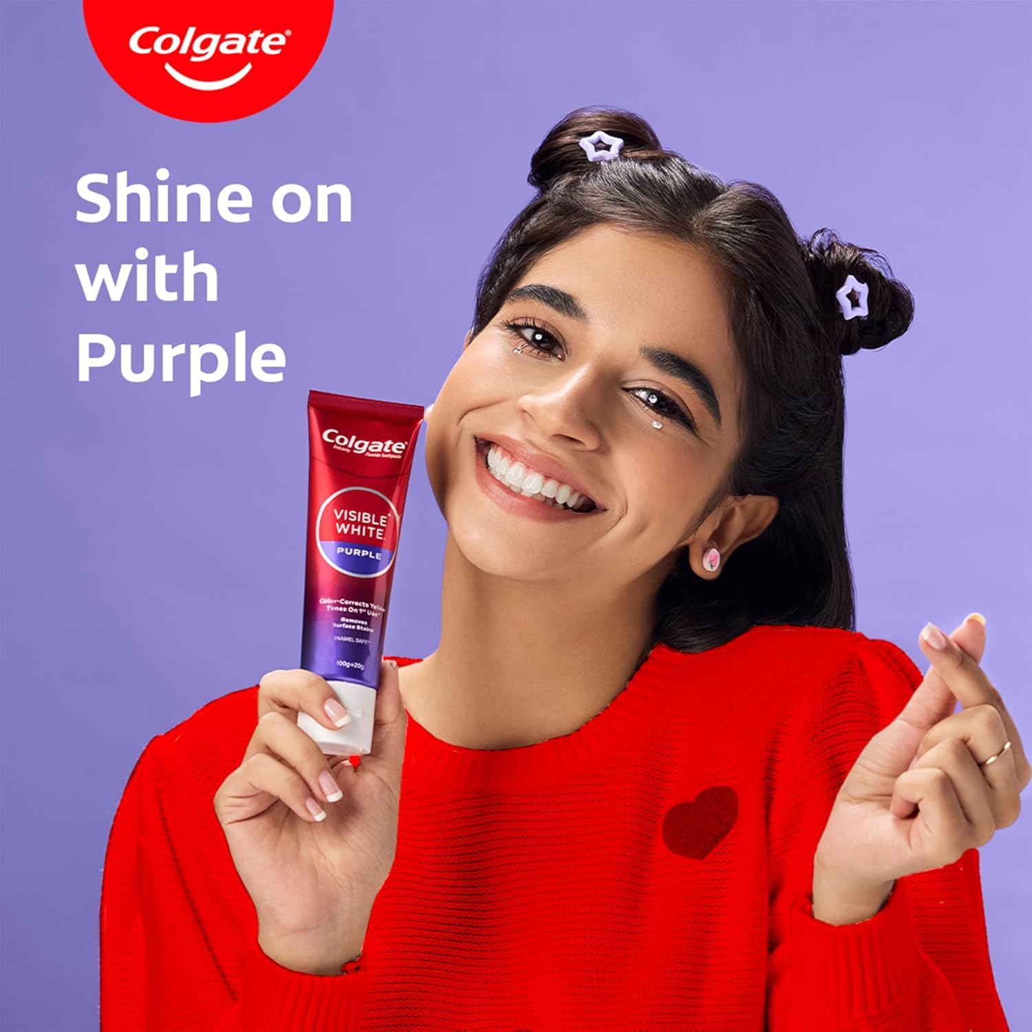 Colgate Visible White Purple Toothpaste for Teeth Whitening, Combo Pack, 200g + 40g - Image 9