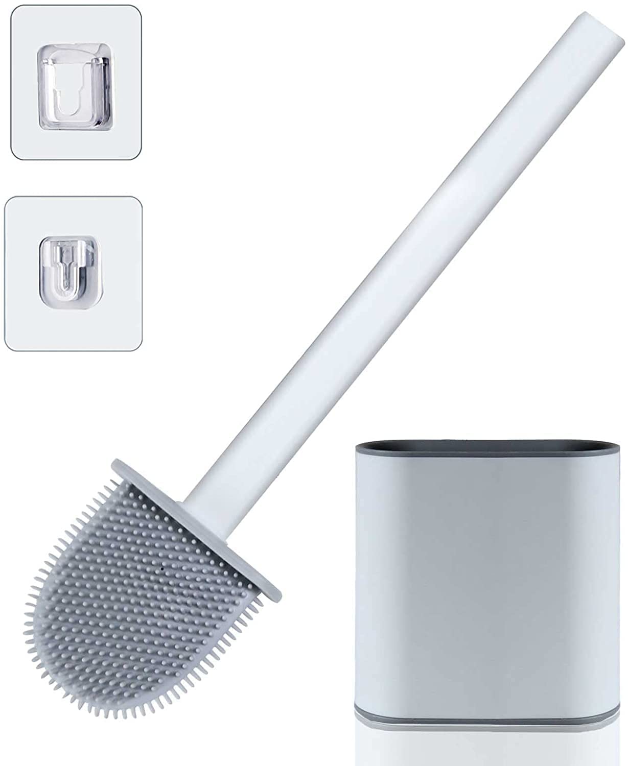 Toilet Brush and Holder Set for Bathroom, Flexible Toilet Cleaning Bowl Brush Head  - Image 1