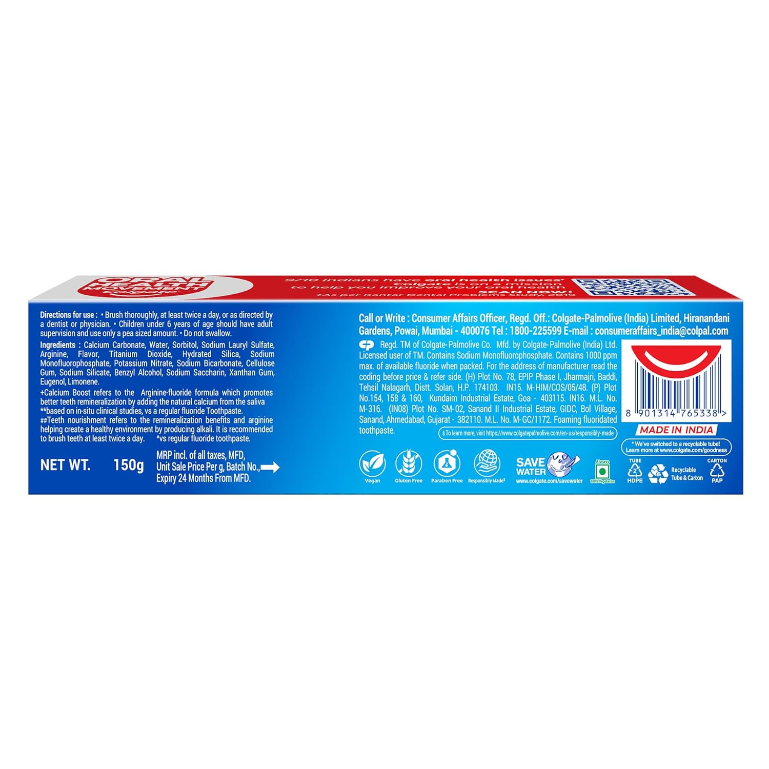 Colgate Strong Teeth 150g Cavity Protection, Colgate with Calcium Boost - Image 2
