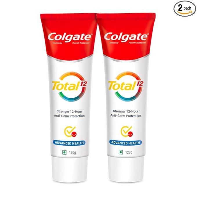 Colgate Total Whole Mouth Health, Antibacterial Cavity Protection Toothpaste, 120gm each, Pack of 2 - Image 1