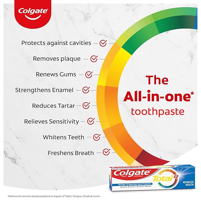 Colgate Total Whole Mouth Health, Antibacterial Cavity Protection Toothpaste, 120gm each, Pack of 2 - Image 4