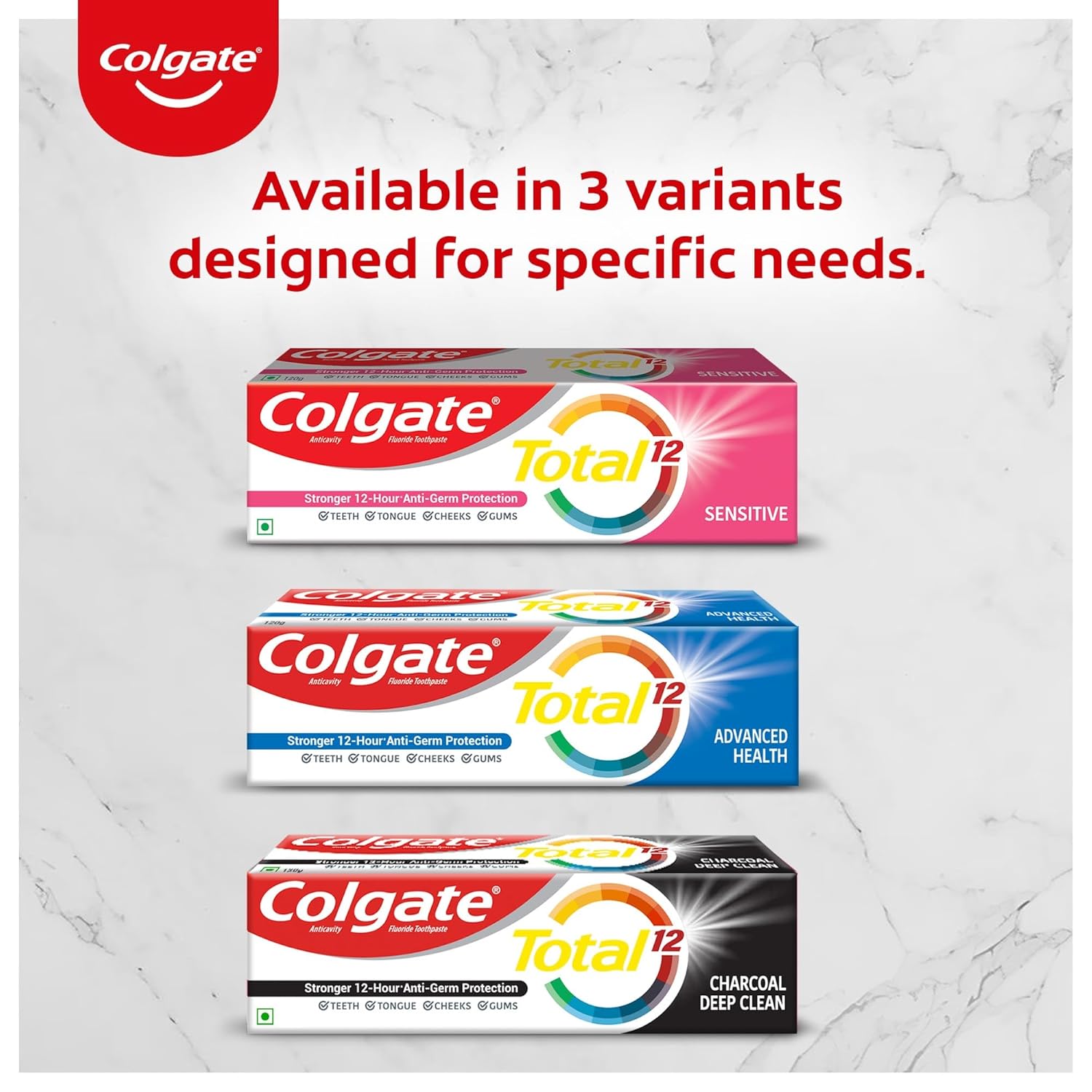 Colgate Total Whole Mouth Health, Antibacterial Cavity Protection Toothpaste, 120gm each, Pack of 2 - Image 9