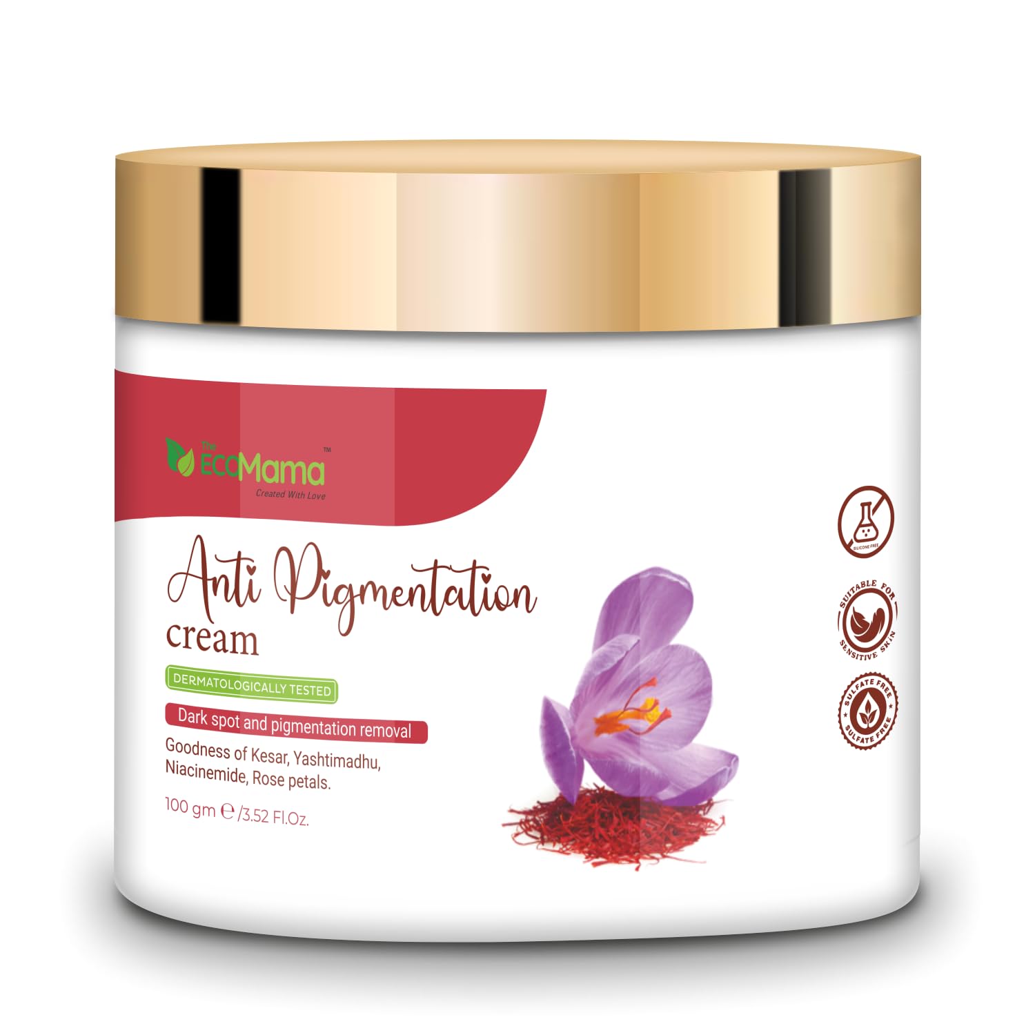 The Eco Mama Anti Pigmentation Cream (100GM)| Prevents skin pigmentation, Skin brightning, Minimises pores & fine lines - Image 2