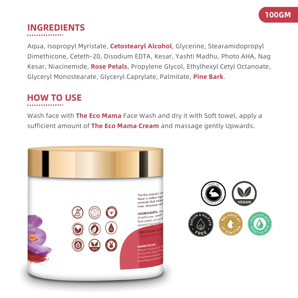 The Eco Mama Anti Pigmentation Cream (100GM)| Prevents skin pigmentation, Skin brightning, Minimises pores & fine lines - Image 6