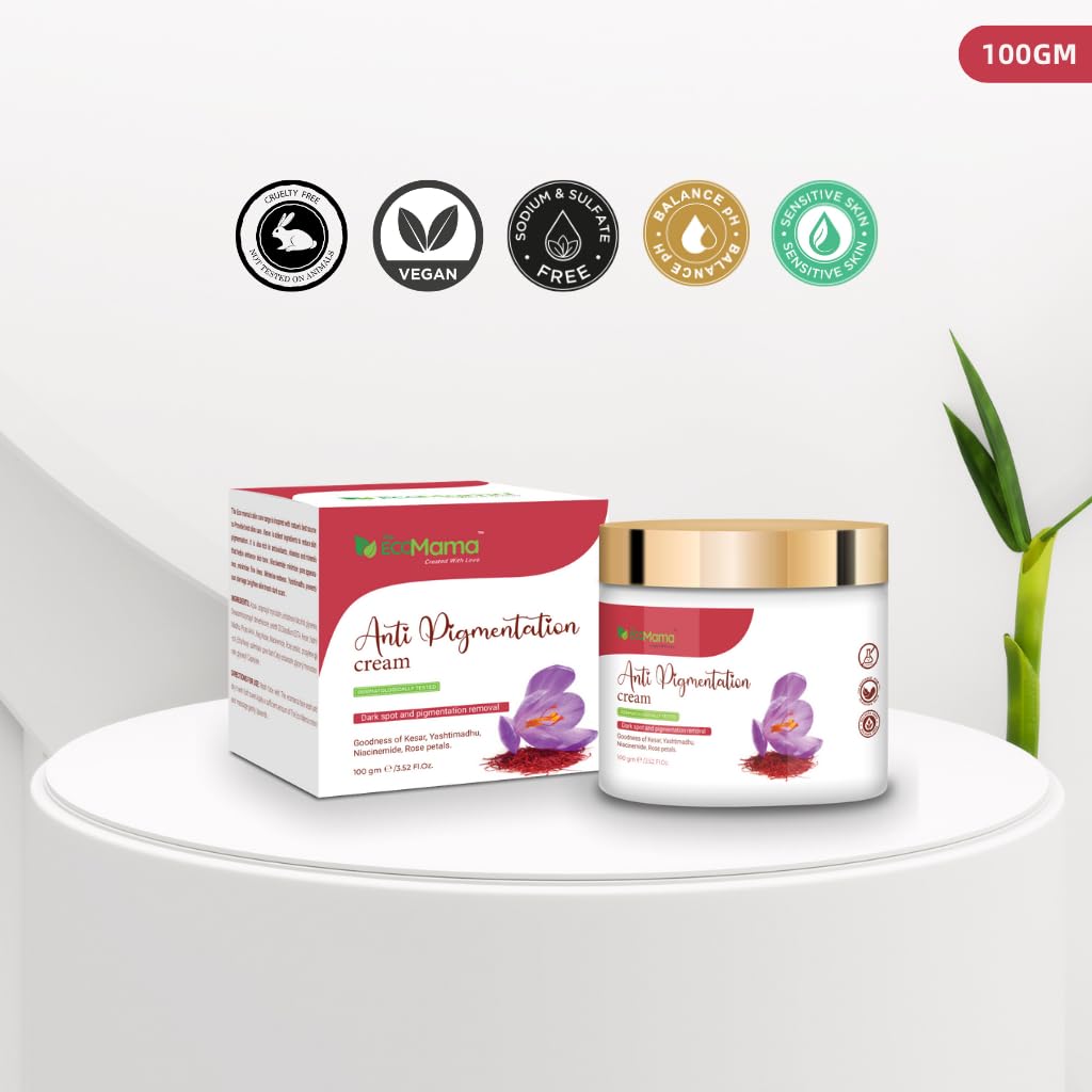 The Eco Mama Anti Pigmentation Cream (100GM)| Prevents skin pigmentation, Skin brightning, Minimises pores & fine lines - Image 7