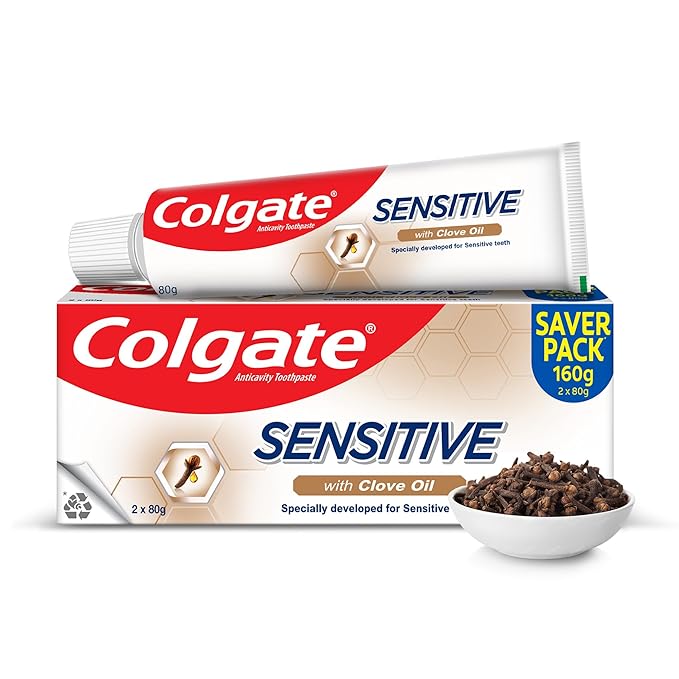 Colgate Sensitive Toothpaste with Clove Oil, for Sensitivity Relief, 160g - Image 1