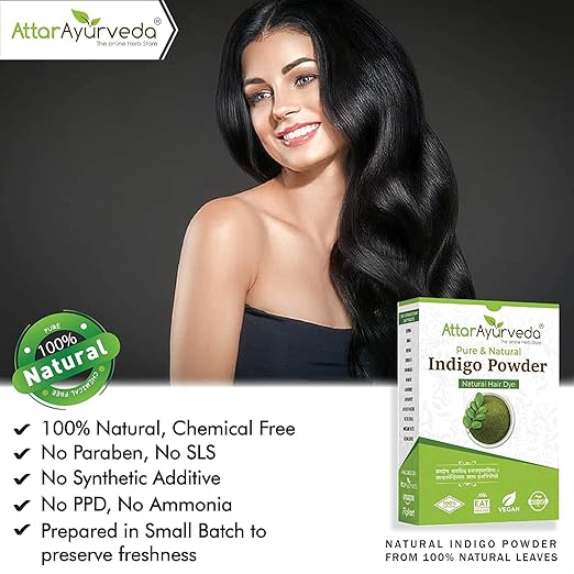 Attar Ayurveda Indigo Powder for black Hair (200 grams) - Image 3