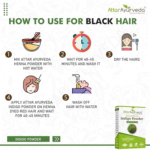 Attar Ayurveda Indigo Powder for black Hair (200 grams) - Image 5