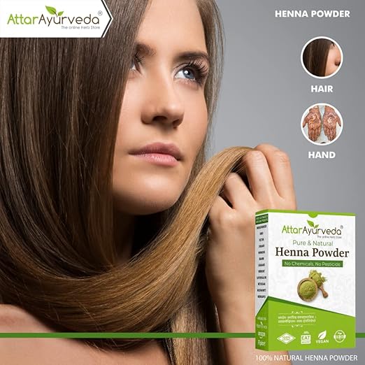 Attar Ayurveda Natural Henna powder for hair Colour and Growth (200 gm) - Image 3