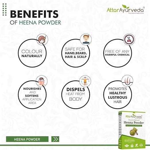 Attar Ayurveda Natural Henna powder for hair Colour and Growth (200 gm) - Image 5