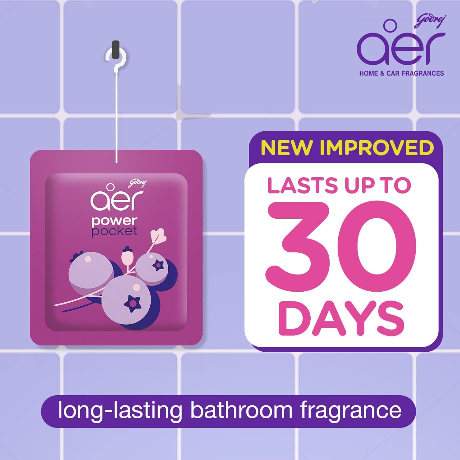 Godrej Aer Power Pocket Bathroom Freshener – Assorted Pack of 5 - 50g - Image 2