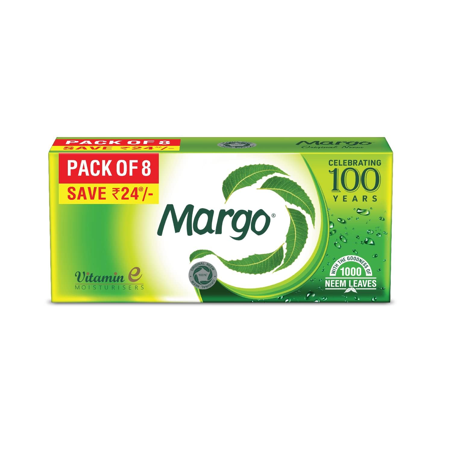 Margo Original Neem Soap 125gm X 8 | Powered With Goodness of 1000 Natural Neem Leaves | - Image 2
