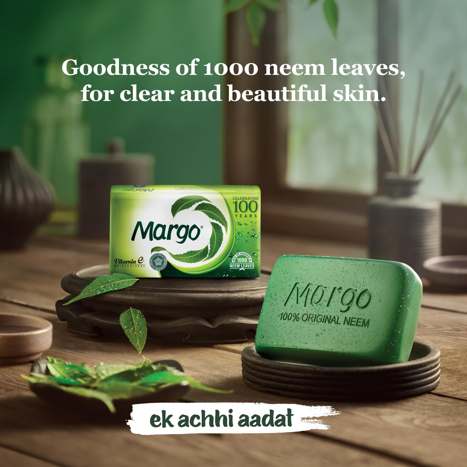 Margo Original Neem Soap 125gm X 8 | Powered With Goodness of 1000 Natural Neem Leaves | - Image 3